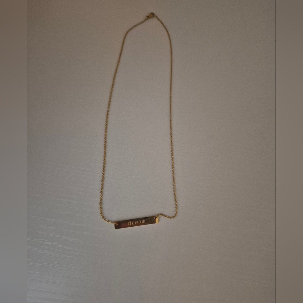 Jook And Nona 18K Gold Plated Dream Tag Necklace